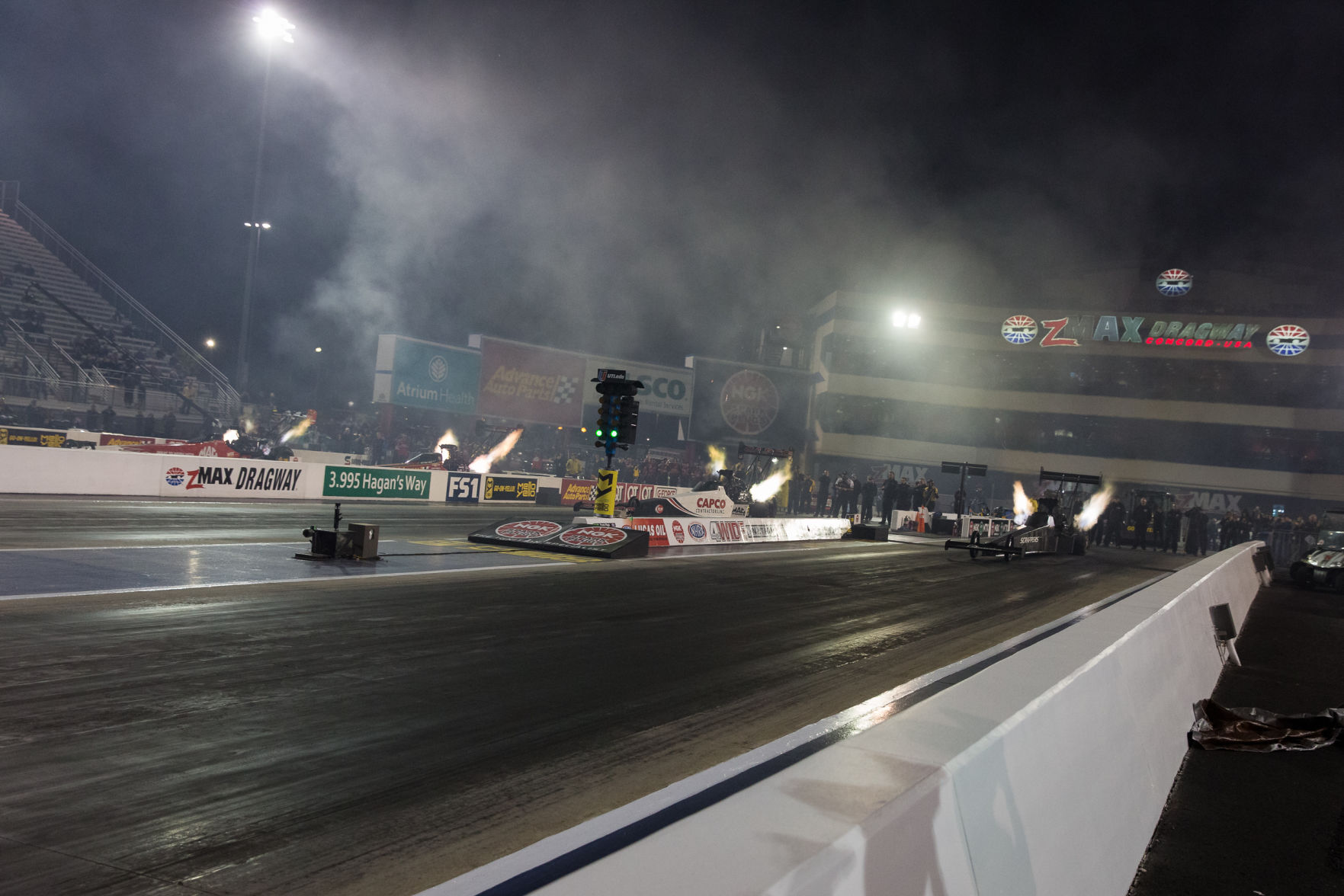 Friday action during the 2019 NGK Spark Plugs NHRA 4-Wide Nationals.